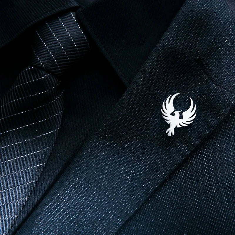 symbolic suit brooch, Phoenix Suit Brooch, phoenix lapel pin, Phoenix Brooch, men’s suit brooch, Men’s Phoenix Suit Brooch, men’s lapel pin, formal men’s accessories, brooch