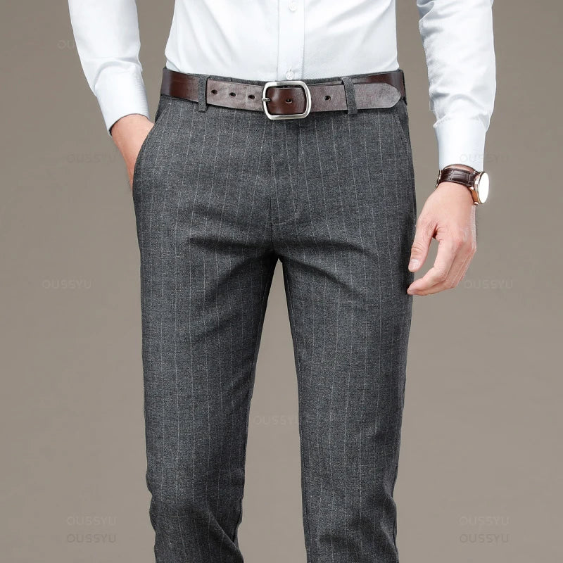 men’s striped dress trousers, formal men’s pants, english style trousers, men’s tailored trousers, classic men’s pants