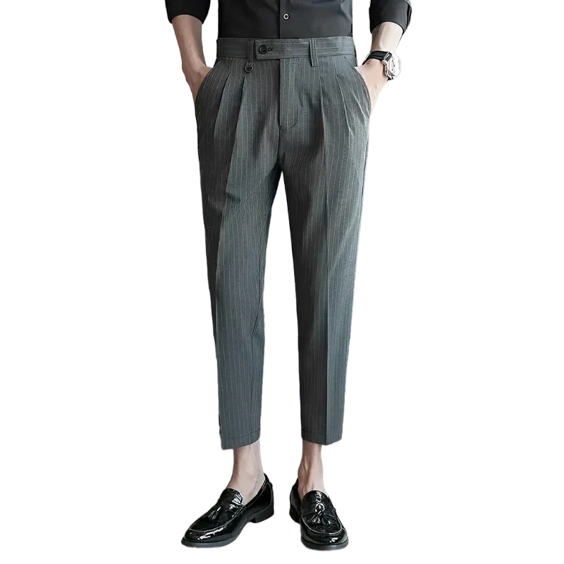 men’s striped tailored trousers, formal men’s pants, classic striped trousers, men’s dress trousers, professional men’s trousers