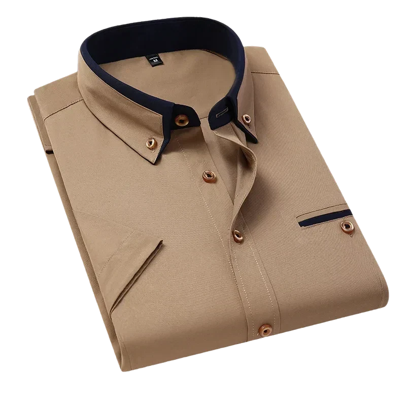 men short sleeve dress shirt, smart casual shirt men, summer dress shirt men, men formal short sleeve shirt, premium men shirt Manga Curta Maximus