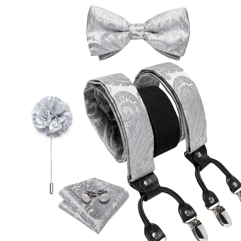 suspenders and bow tie set, Suspenders, patterned suspenders, men’s suspenders set, men’s suspenders, men’s luxury suspenders set, men’s formal accessories set, men’s fashion accessories