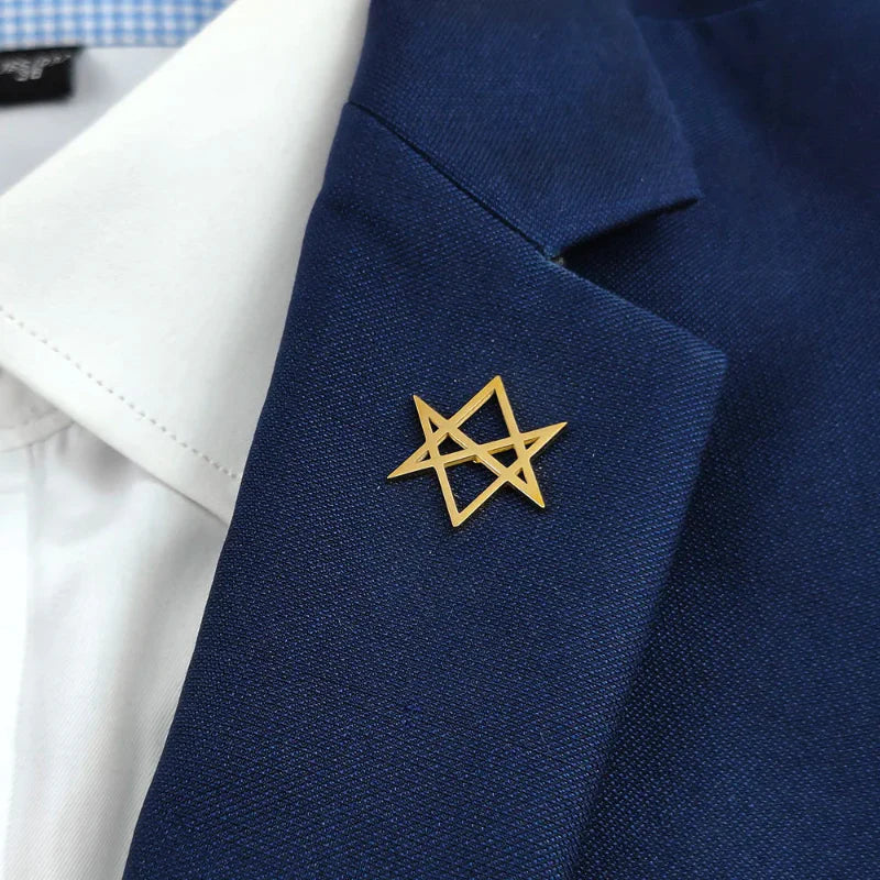 suit lapel brooch men, Star Suit Brooch, Star Brooch, stainless steel lapel pin, Men’s Star Suit Brooch, Men’s Hexagonal Star Suit Brooch, men hexagonal star brooch, luxury men accessories, formal suit brooch