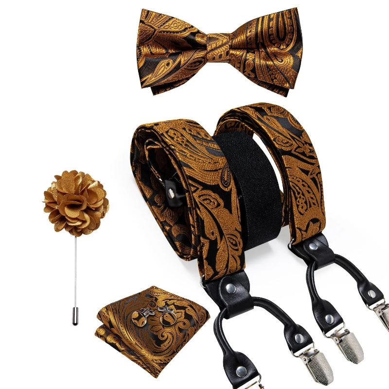 suspenders and bow tie set, Suspenders, patterned suspenders, men’s suspenders set, men’s suspenders, men’s luxury suspenders set, men’s formal accessories set, men’s fashion accessories