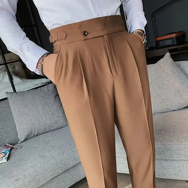 men’s tailored trousers, slim fit dress trousers, formal men’s pants, men’s work trousers, modern men’s trousers