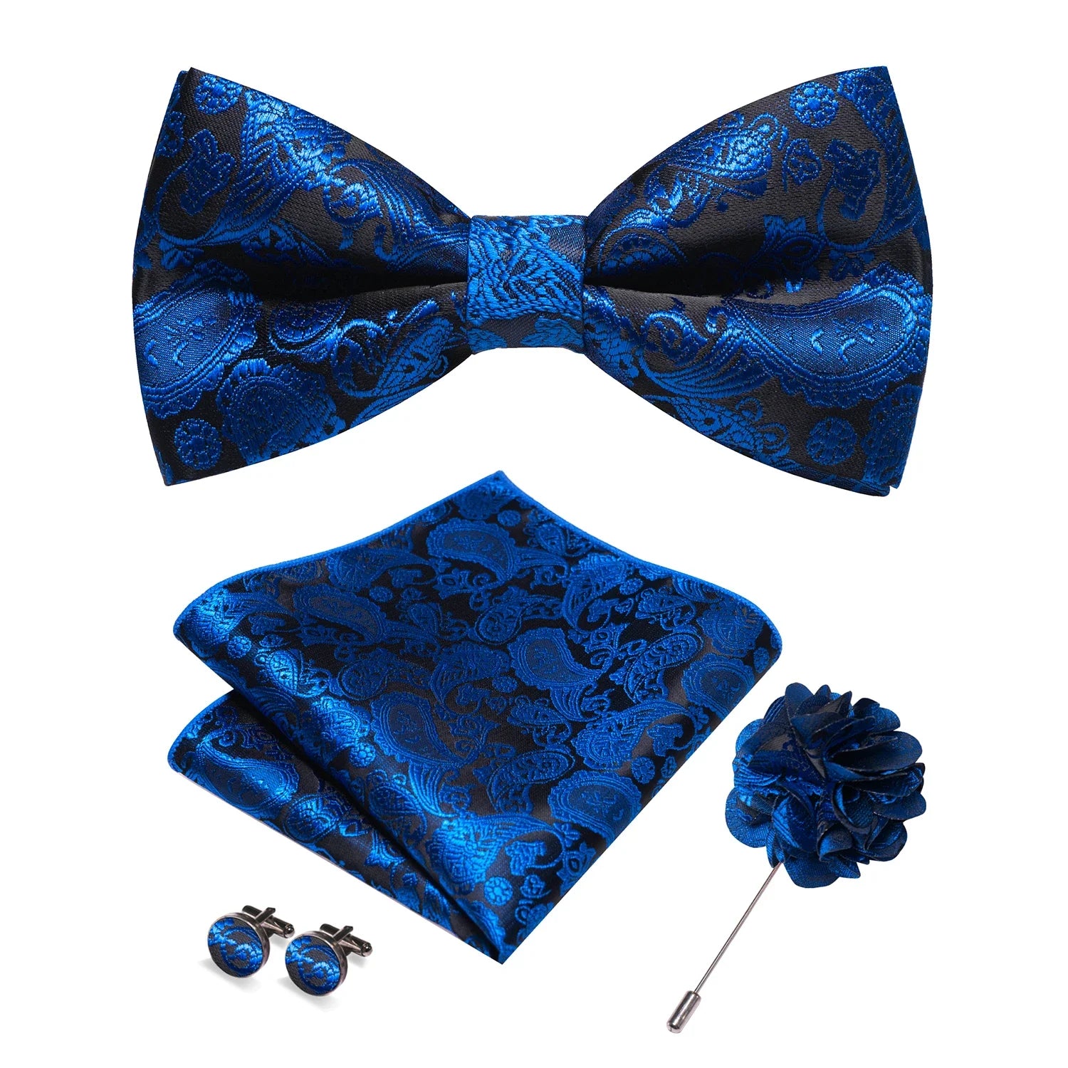 elegant bow tie set, patterned bow tie men, paisley bow tie set, wedding bow tie accessories, maximus men accessories
