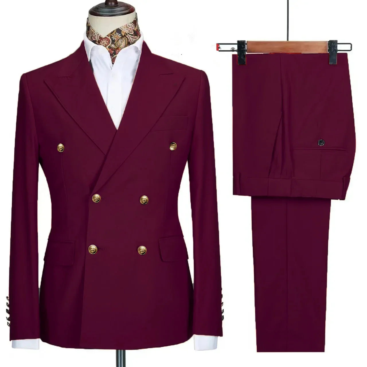 double breasted two piece suit, slim fit men’s suit, elegant men’s suit, formal two piece suit, modern men’s suit
