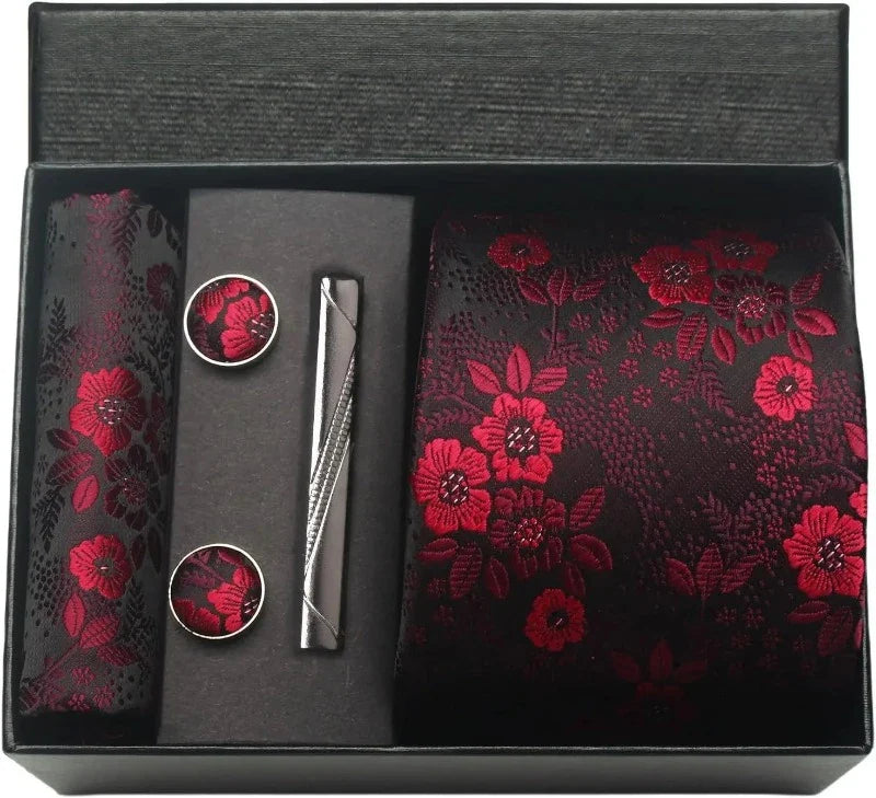Tie Set, Tie, silk tie set for men, Silk Tie Set, Silk Tie, silk patterned tie set, men’s silk tie set, maximus men accessories, luxury men accessories, formal tie gift box