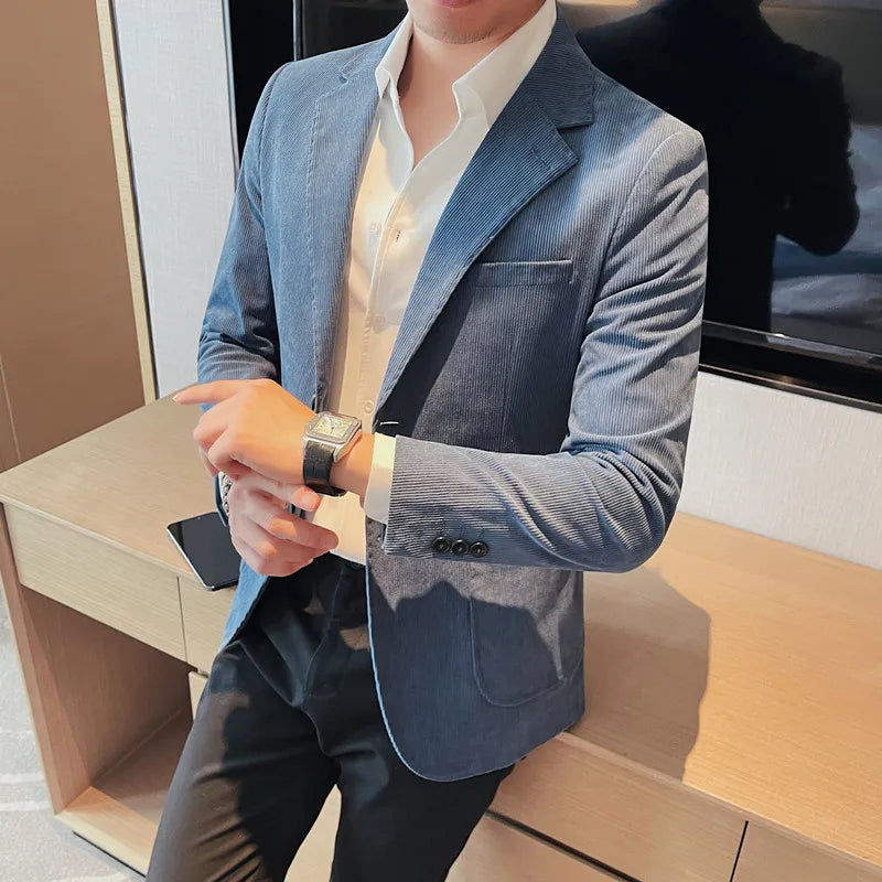 suede style blazer, men’s slim blazer, Maximus blazer, casual suede jacket, elegant men's blazer