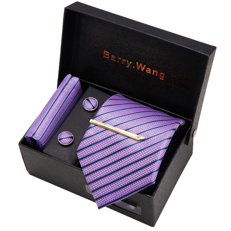Tie Set, Tie, Striped Tie Set, striped tie gift box, Striped Tie, men’s striped tie set, men striped tie set, maximus men accessories, formal men accessories
