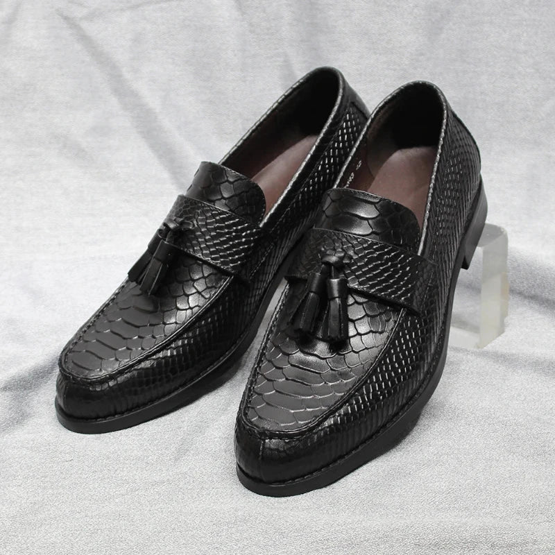 slip on men’s loafers, men’s cobra leather loafer, men's loafers, luxury men’s loafers, loafers, Leather Loafer, italian leather loafers, genuine leather men’s shoes