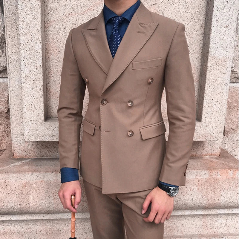 english double-breasted suit, british style men’s suit, slim fit formal suit, elegant men’s outfit, Maximus men’s fashion