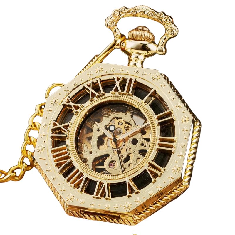 octagonal pocket watch, mechanical pocket watch, automatic pocket watch, vintage pocket watch, robust pocket watch, men’s pocket watch, Maximus watch accessories